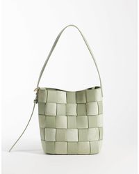 ASOS - – gewebte beuteltasche aus wildlederimitat und kunstleder - Lyst