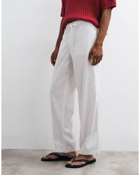 Jack & Jones - Linen Mix Pants With Drawstring - Lyst