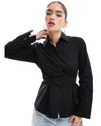 ASOS - Poplin Cinch Waist Shirt - Lyst
