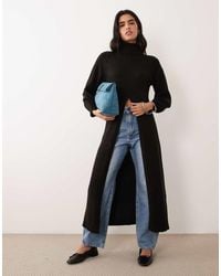 Vila - Roll Neck Knit Maxi Pullover Jumper With Split Detail - Lyst