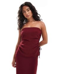 ASOS - Ruched Side Detail Bandeau Co-ord Top - Lyst