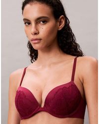 Calvin Klein - Perfectly Fit Push Up Plunge Lace Bra - Lyst