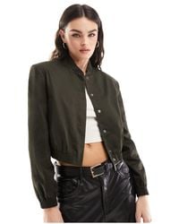 ASOS - Tailored Bomber Jacket With Strong Shoulder - Lyst