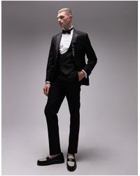 TOPMAN - Slim Tuxedo Suit Pants - Lyst