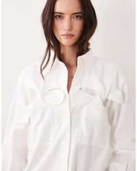 Ghospell - Cotton Bow Detail Long Sleeve Shirt - Lyst