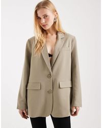 Pieces - Tailored Oversized Boxy Blazer - Lyst