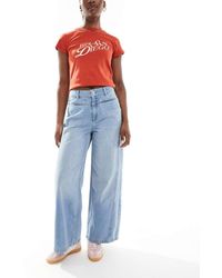 ASOS - Cropped Wide Leg Jean With Front Pocket Detail - Lyst