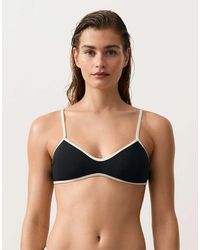 Oysho - Contrast Trim Bikini Top - Lyst