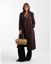 ONLY - Faux Suede Trench Coat - Lyst