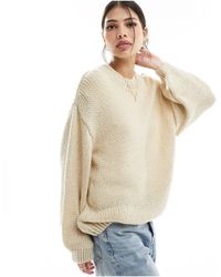 ASOS - Oversized Crew Neck Jumper With Balloon Sleeves - Lyst
