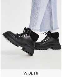 Truffle Collection - Wide Fit Chunky Hiker Boots - Lyst