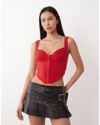 I.AM.GIA - Bri Ruched Frill Edge Balconette Cup Corset Top - Lyst