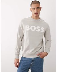 BOSS - Hugo Boss Relaxed Sweatshirt With Logo Print - Lyst