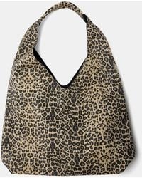 Pull&Bear - – shopper aus canvas mit leopardenprint - Lyst