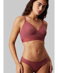 Calvin Klein - Maternity Intrinsic Nursing Unlined Plunge Triangle Patterned Bralette - Lyst