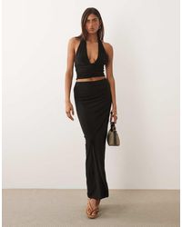 Missy Empire - Double Sculpted Slinky Maxi Skirt Co-Ord - Lyst