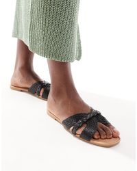 New Look - Sandalias negras con diseño trenzado - Lyst