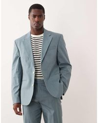 ASOS - 100% Cotton Linen Look Slim Suit Jacket - Lyst