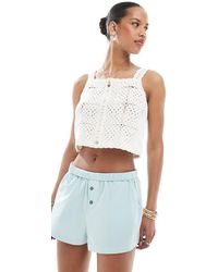 ONLY - Gehaakte Crop Top - Lyst
