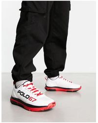 Polo Ralph Lauren - Polo 67 capsule - sneakers bianche e rosse con logo - Lyst