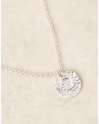 ASOS - Collana Argentata Effetto Invecchiato Con Pendente Con Moneta Martellata - Lyst
