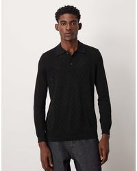 ASOS - Ajourgebreide Polo Met Patroon - Lyst
