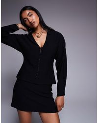 ASOS - Co-Ord Bubble Rib Barrel Sleeve Top With Hook And Eye - Lyst