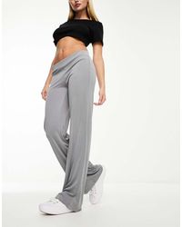 Monki - Super Soft Wide Leg Trousers - Lyst
