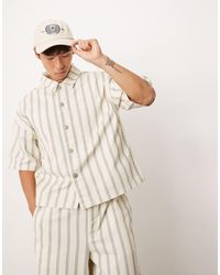 ASOS - Recht Oversized Overhemd Met Gemengde Strepen, Deel Van Co-Ord Set - Lyst