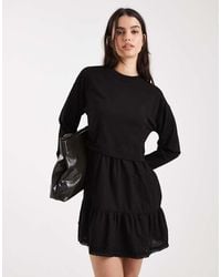 Miss Selfridge - Dobby Mix T-Shirt Dress - Lyst