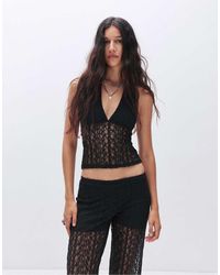 Pull&Bear - Top Allacciato Al Collo - Lyst