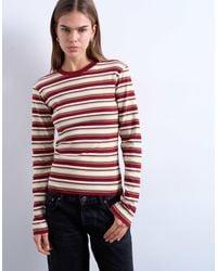 TOPSHOP - Stripe Long Sleeve Everyday Tee - Lyst