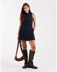 Levi's - Vestido Vaquero Corto Azul De Corte Recto De - Lyst