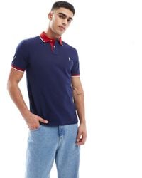 Polo Ralph Lauren - Icon Logo Tipped Pique Polo Custom Fit - Lyst