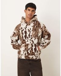 Abercrombie & Fitch - – essential – kapuzenpullover mit tasche vorne und kuhfleckenmuster - Lyst