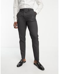 ASOS - Pantalones De Traje De Corte Slim En Antracita De -Gris - Lyst