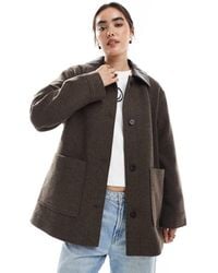 ASOS - Leather Look Collar Formal Jacket With Quilt Lining - Lyst