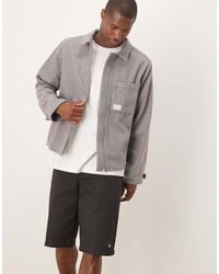 ASOS - Relaxed Boxy Zip Through Shirt With Brushed Finish And Woven Tab - Lyst