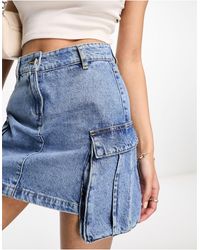 Miss Selfridge - Cargo Pocket Denim Mini Skirt - Lyst