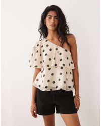 Jdy - Ruffles Detail One Shoulder Top - Lyst