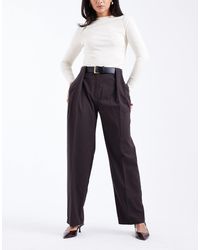 ASOS - Tailored High Waist Belted Straight Leg Trousers - Lyst