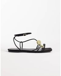 Glamorous - Flat Sandals With Molten Detailing - Lyst