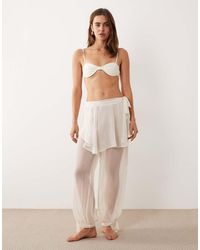 Miss Selfridge - Beach Chiffon Sarong Over Trouser - Lyst