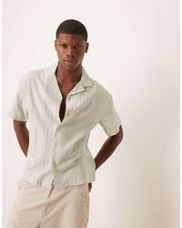 Abercrombie & Fitch - Textured Linen Collar Detail Short Sleeve Shirt - Lyst