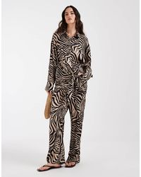 ASOS - Satin Pull On Wide Leg Trouser - Lyst