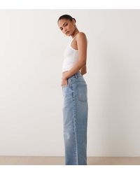 ASOS - Asos Design Petite Straight Wide Leg Jeans - Lyst