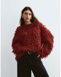 ARRANGE - Wool Blend Hand Knit Ultimate Loop Fringe Sweater - Lyst