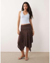 ASOS - Sheer Mesh Hanky Hem Skirt - Lyst
