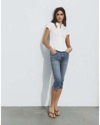 Pull&Bear - Gathered Short Sleeve Shirt - Lyst