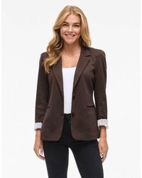 Vila - Saga jersey-blazer mit schmaler passform, 3/4-ärmeln und polsterung - Lyst